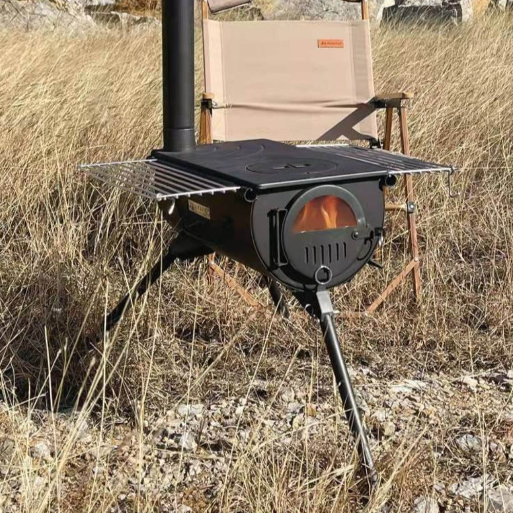 Camping Wood Stove, Portable Wood Burning Stove, Mini Stainless Steel Lightweight Camp Heater for Backpacking, Travel, Picnic, BBQ, Camping, Survival Gear (Black Camping Wood Stove, Portable Wood Burning Stove, Mini Stainless Steel Lightweight Camp Heater for Backpacking, Travel, Picnic, BBQ, Camping, Survival Gear (Black